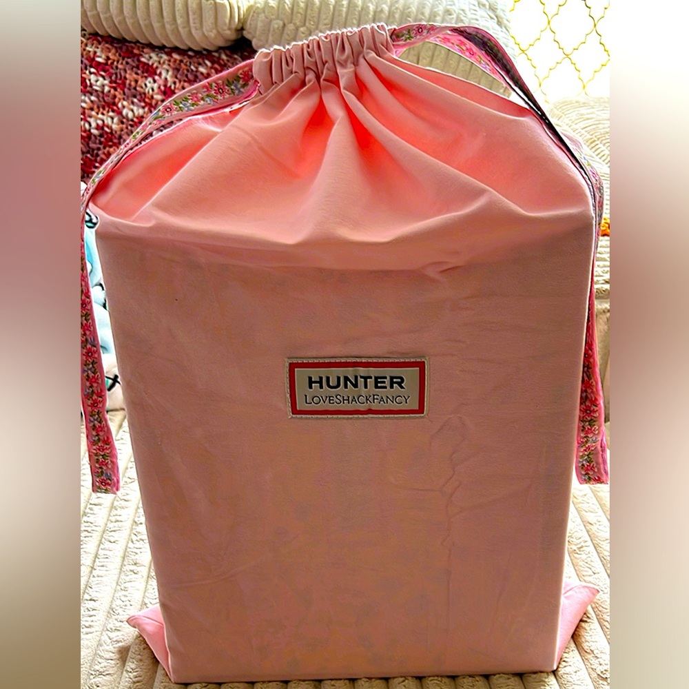 Womens Hunter x LoveShackFancy Short Rain Boot Sunrise PatchworkConfetti Bloom